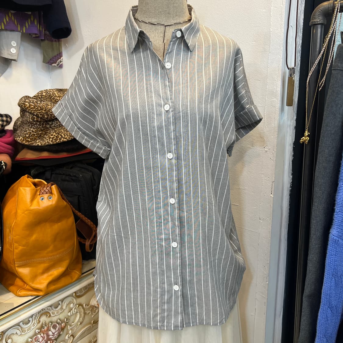 꾸레쥬 스트라이프 롤업 셔츠 상품이미지7