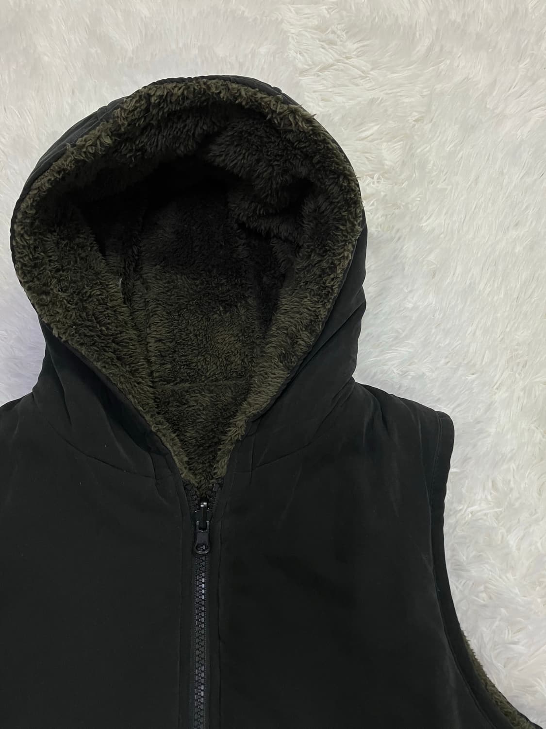 빈티지 블랙 후리스 패딩 조끼 y2k 스트릿 갸루 펑키 일본빈티지 상품이미지3