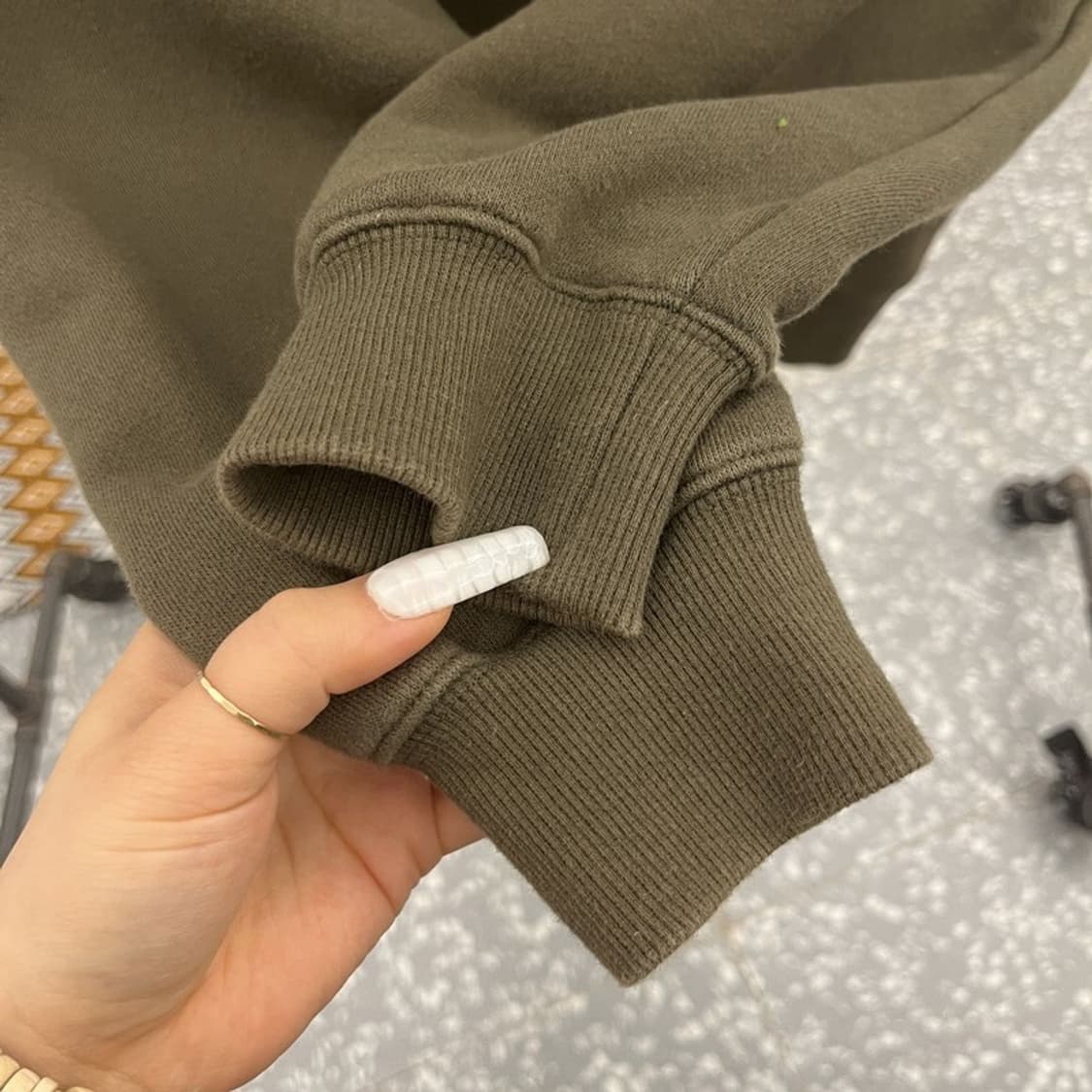 브라운브레스 캐주얼 빈티지 딥말차카키 반집업 맨투맨 M C10855 상품이미지7