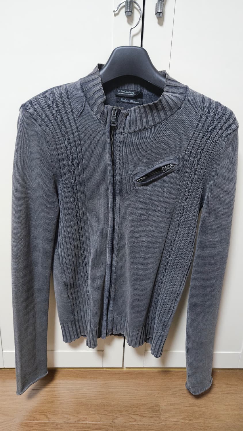 00s Calvin klein 비대칭 니트집업 상품이미지2