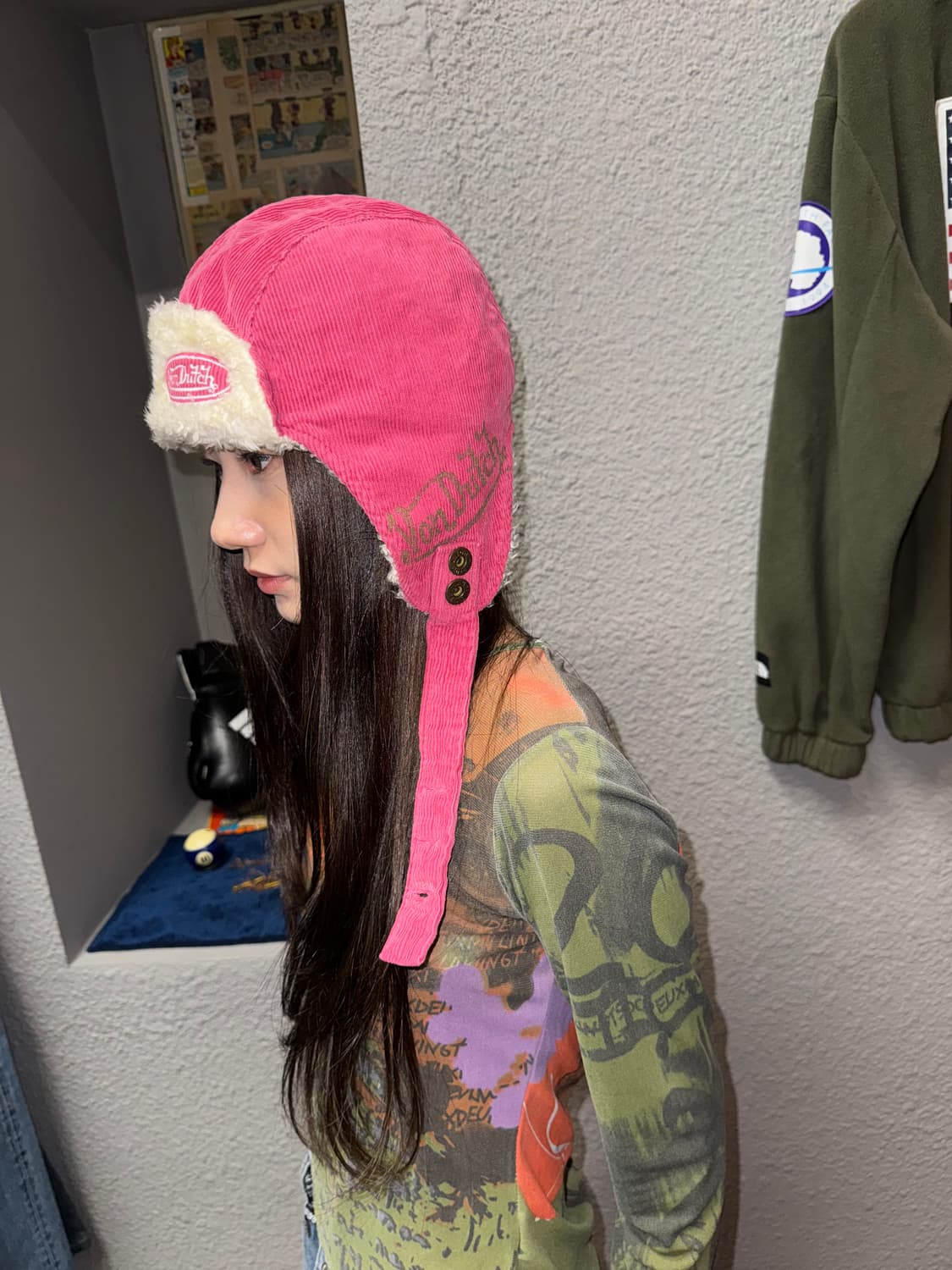 Von Dutch 본더치 코듀로이 트루퍼 햇 인디핑크 상품이미지1