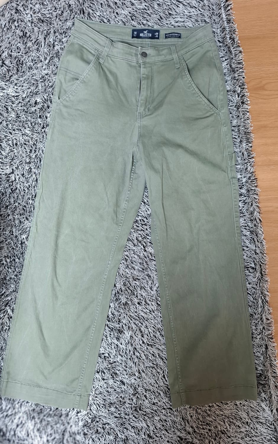 홀리스터 와이드핏 카펜터 카키색 팬츠 30 상품이미지1
