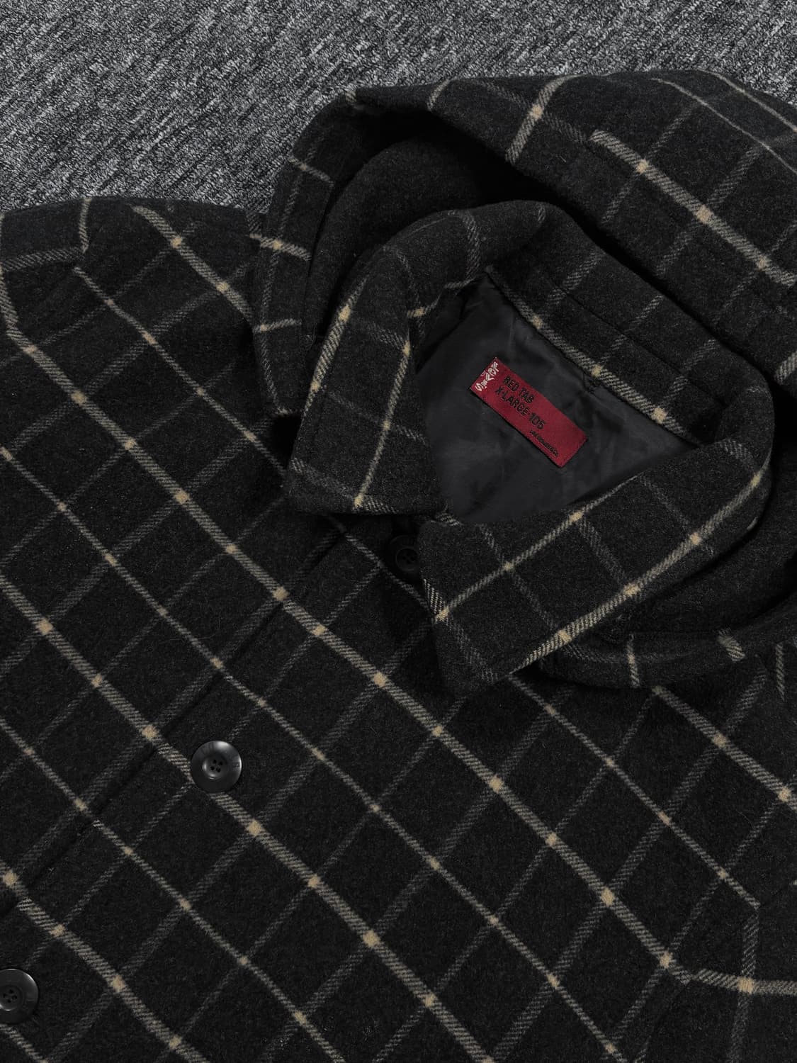 리바이스 체크 롱코트 상품이미지5