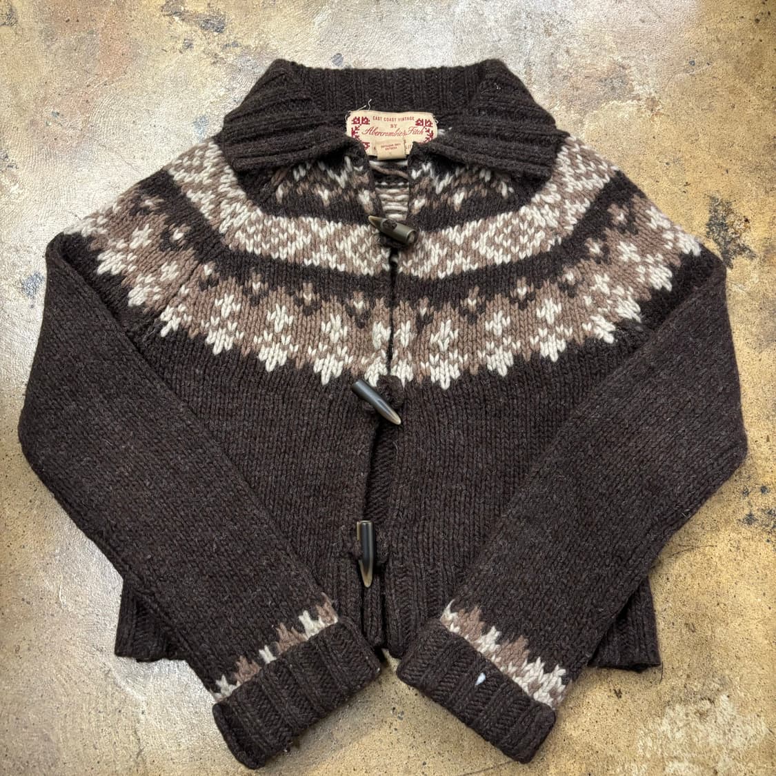 아베크롬비 초코 브라운 모리 더플 니트 가디건 상품이미지2