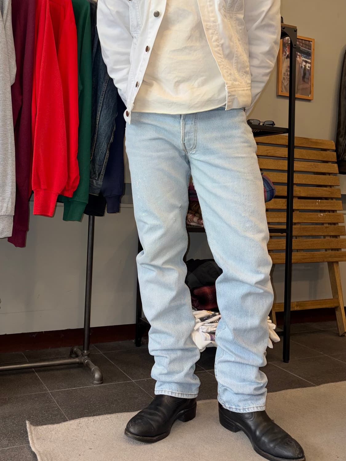 80’s Levi’s 501 USA denim hard washed  상품이미지1