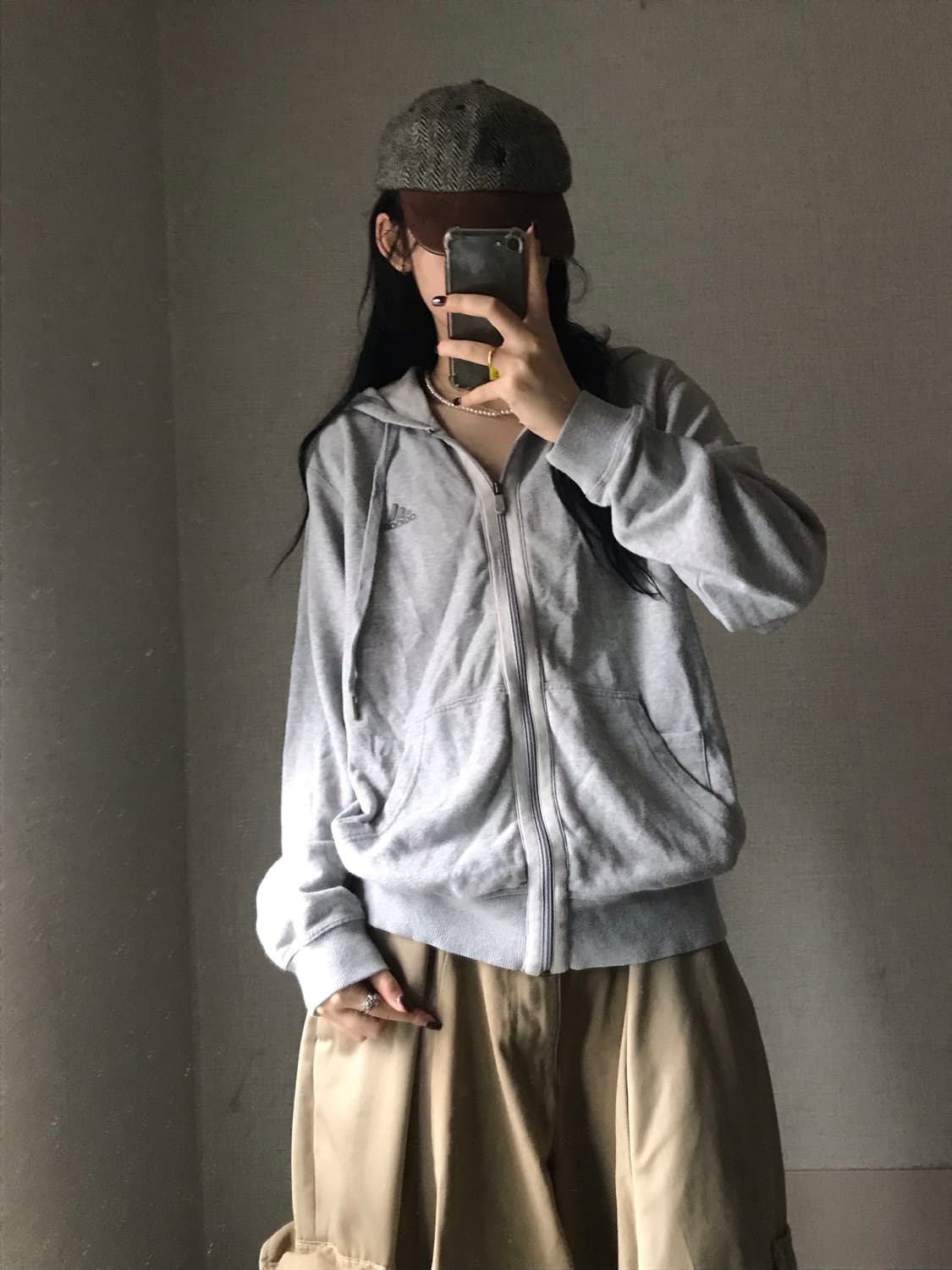 아디다스 그레이 농구 후드집업 상품이미지2