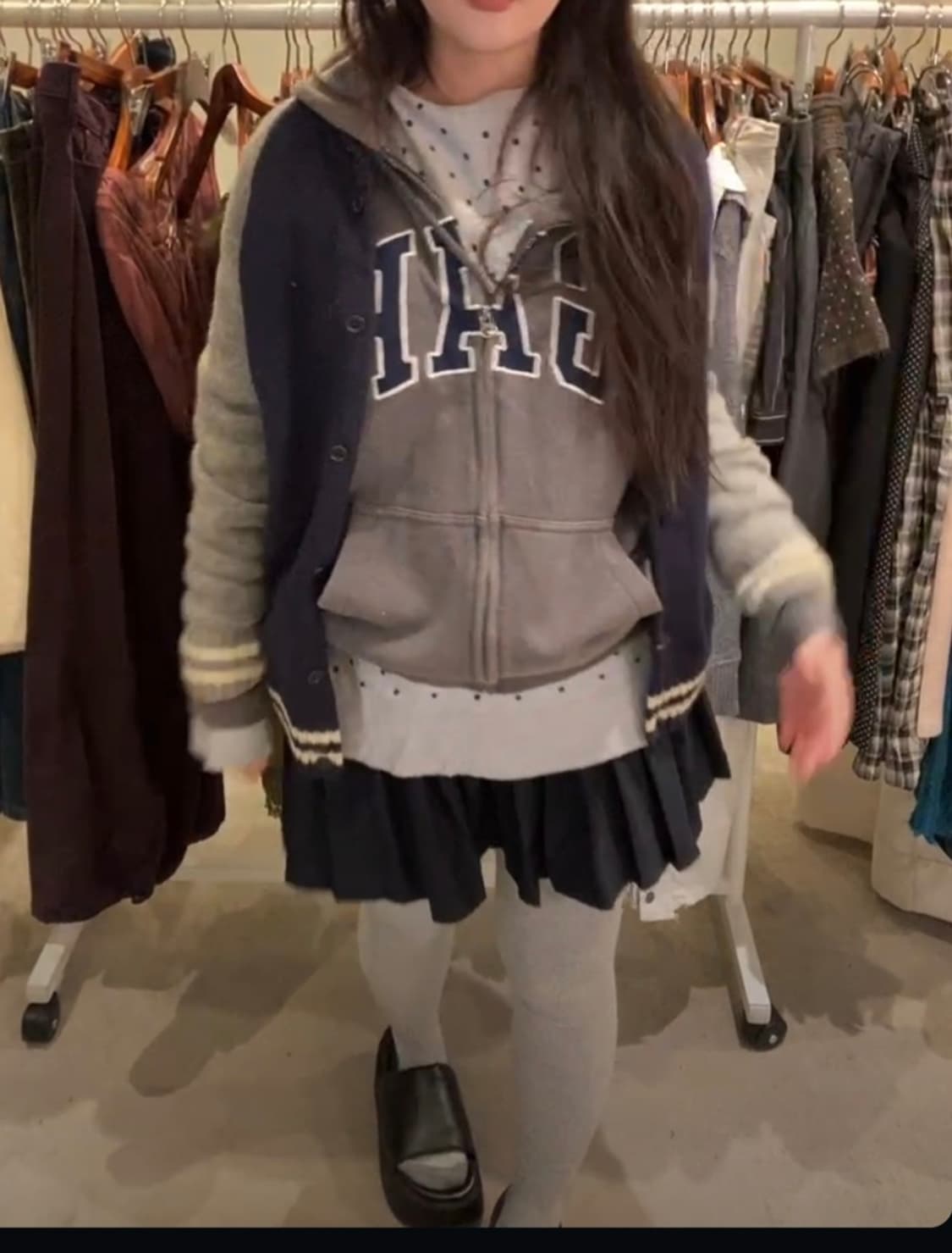 와걸셋트(갭후집+도트니트+울가디건) 상품이미지1