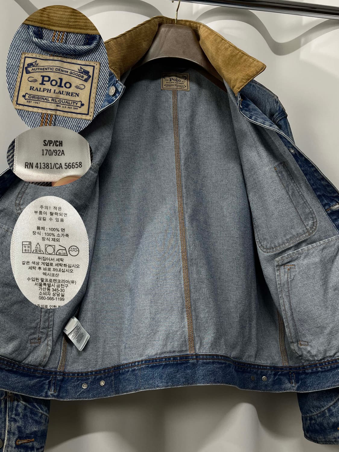 폴로 랄프로렌 코듀로이 덩가리 트러커 데님 자켓 상품이미지3