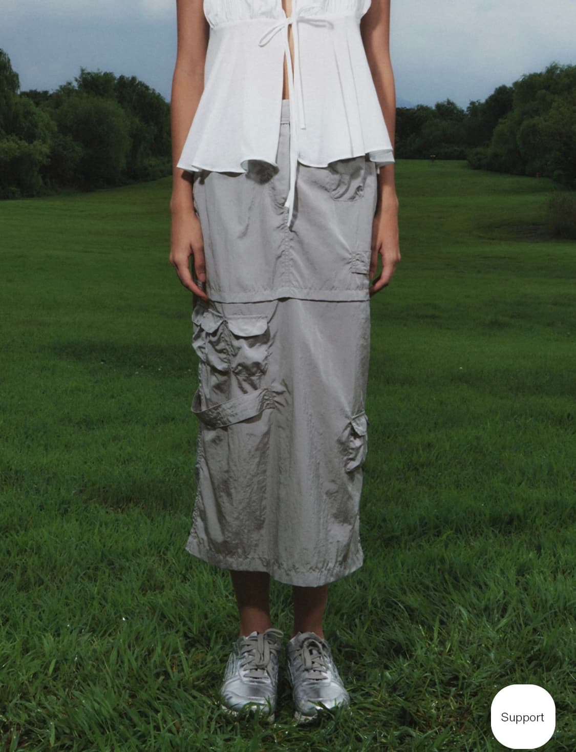 기준 kijun 롱 카고스커트 실버그레이 상품이미지1