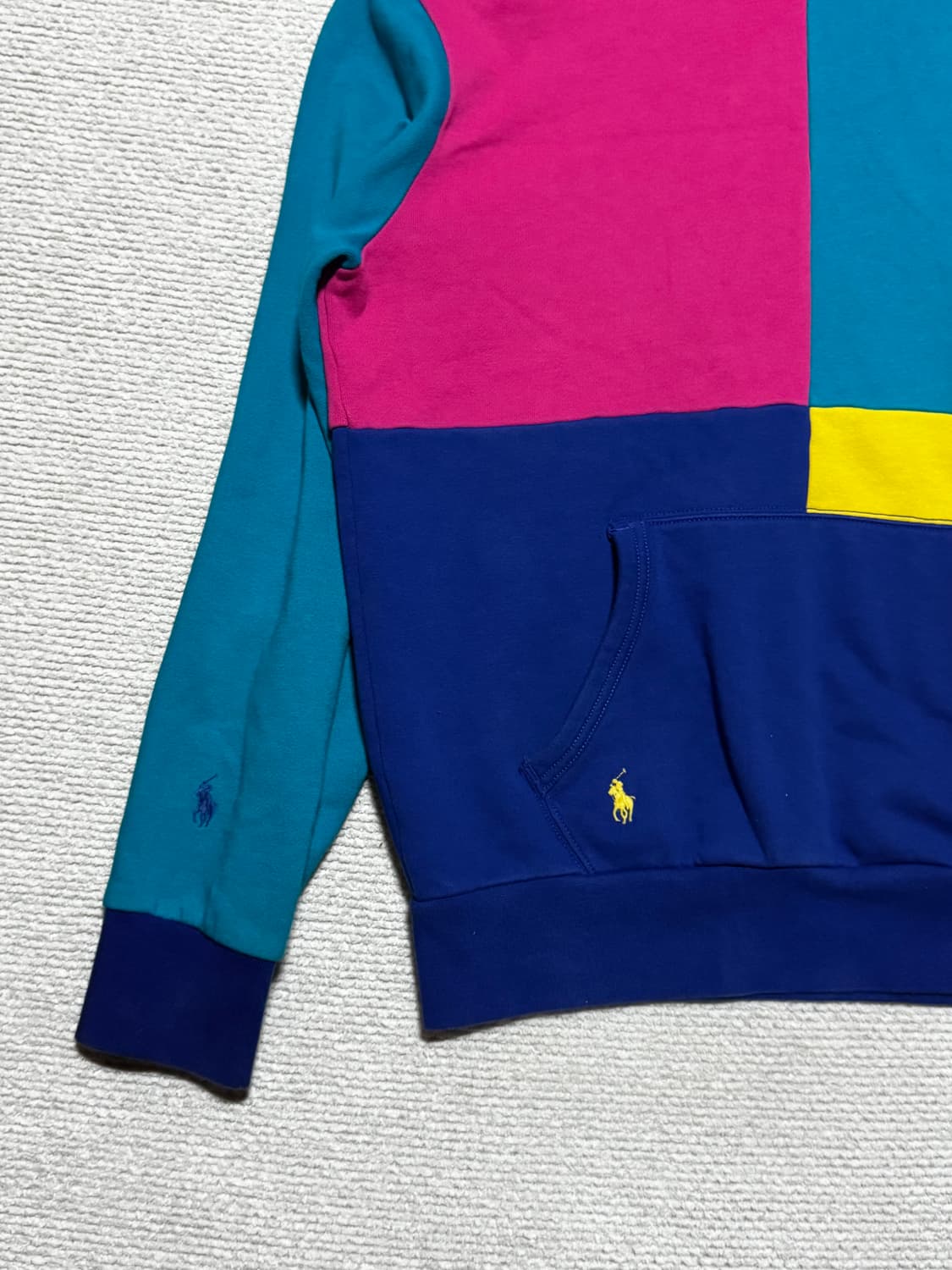 폴로 랄프로렌 컬러블록 후드티 M 상품이미지3