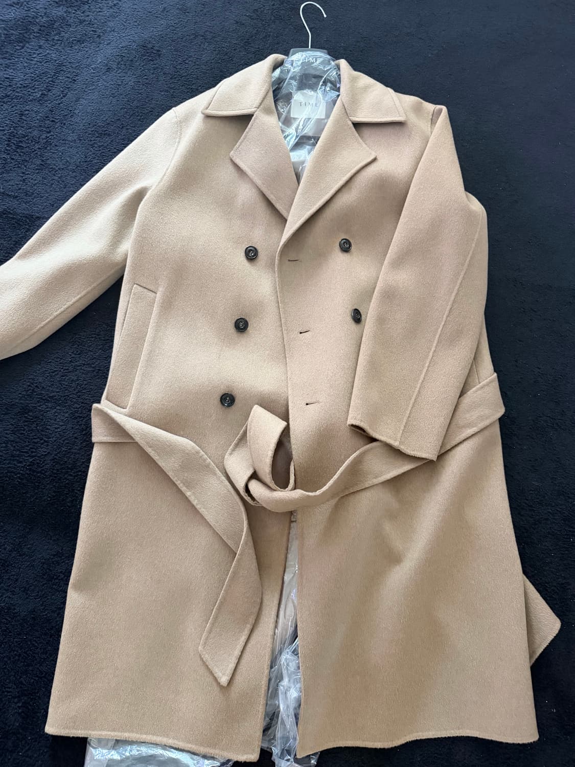 타임옴므 캐시미어 블랜드 벨티드 더블코트 상품이미지1