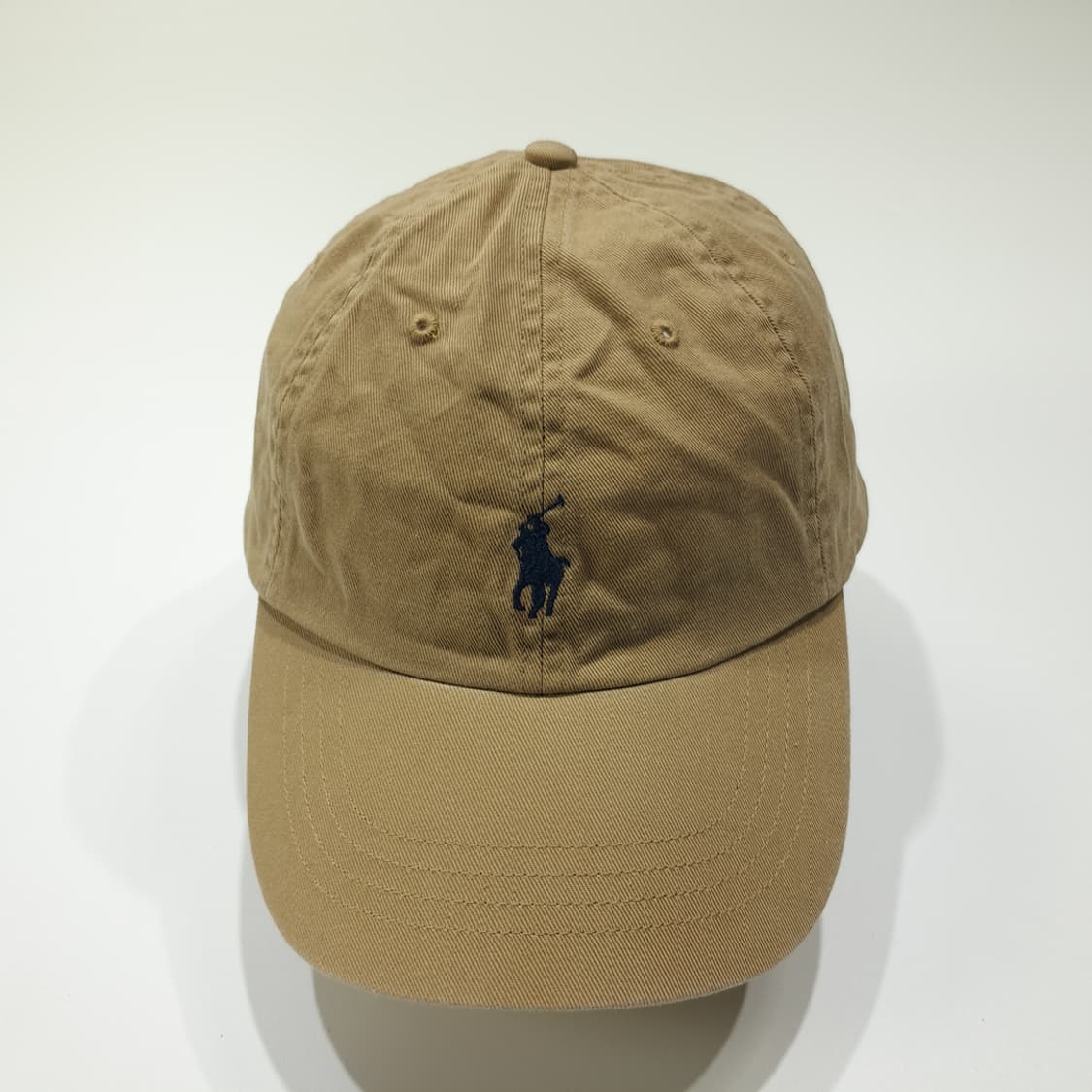CL524 폴로 다크네이비 포니자수 베이지 볼캡 모자 상품이미지3