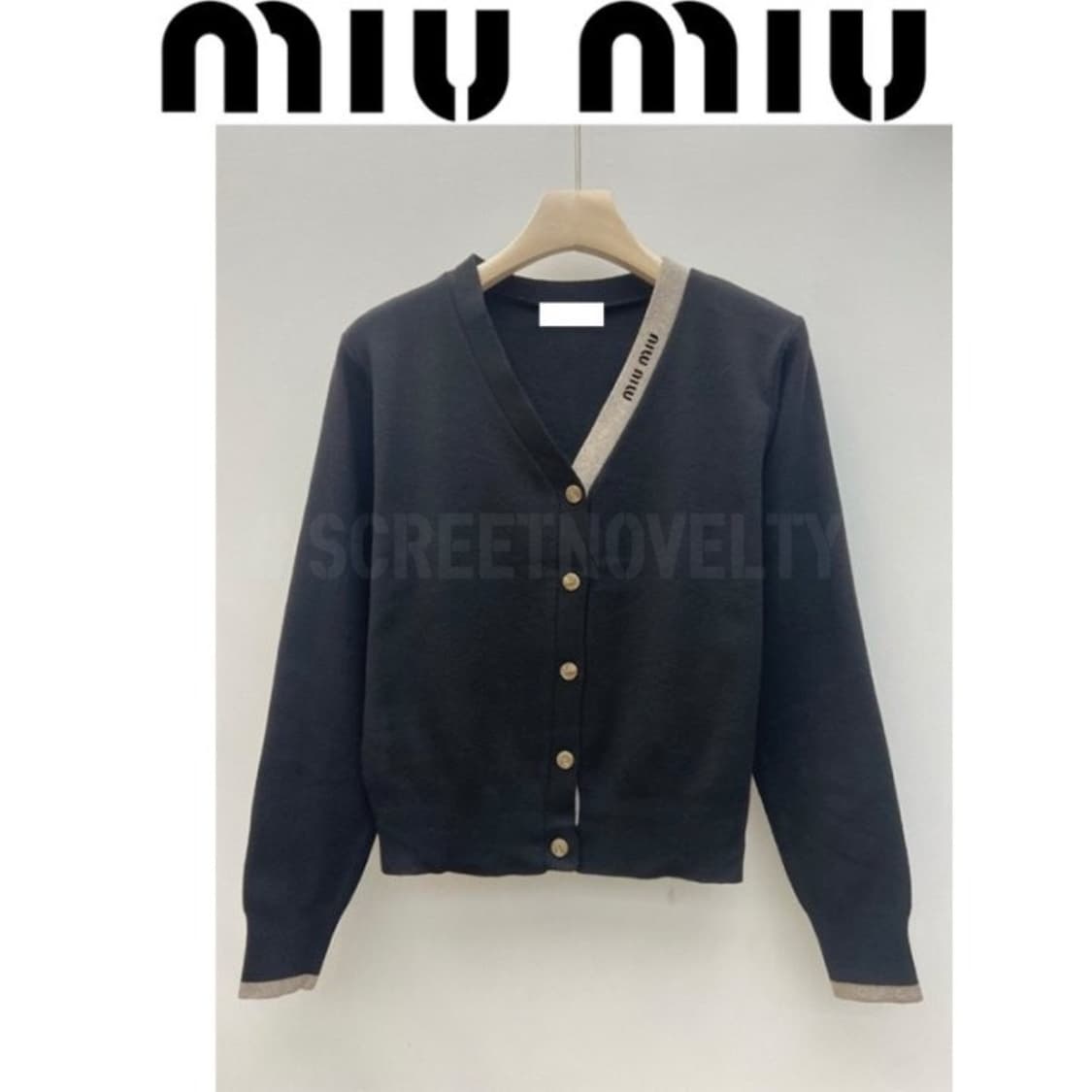 미우미우 한줄라인배색 가디건 상품이미지1