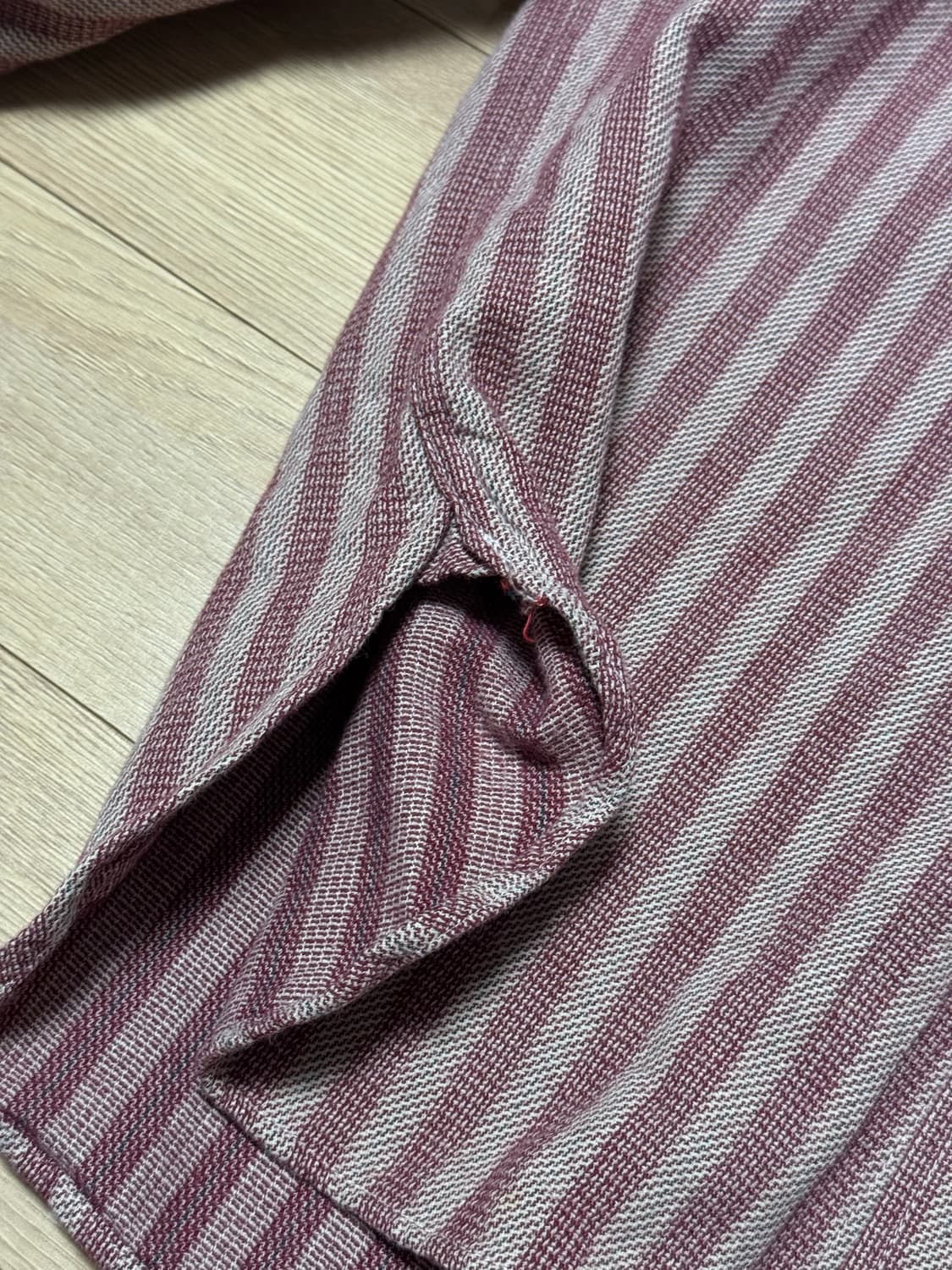 슈가케인 라이트 빈티지 텍스처 스트라이프 셔츠 L  상품이미지4