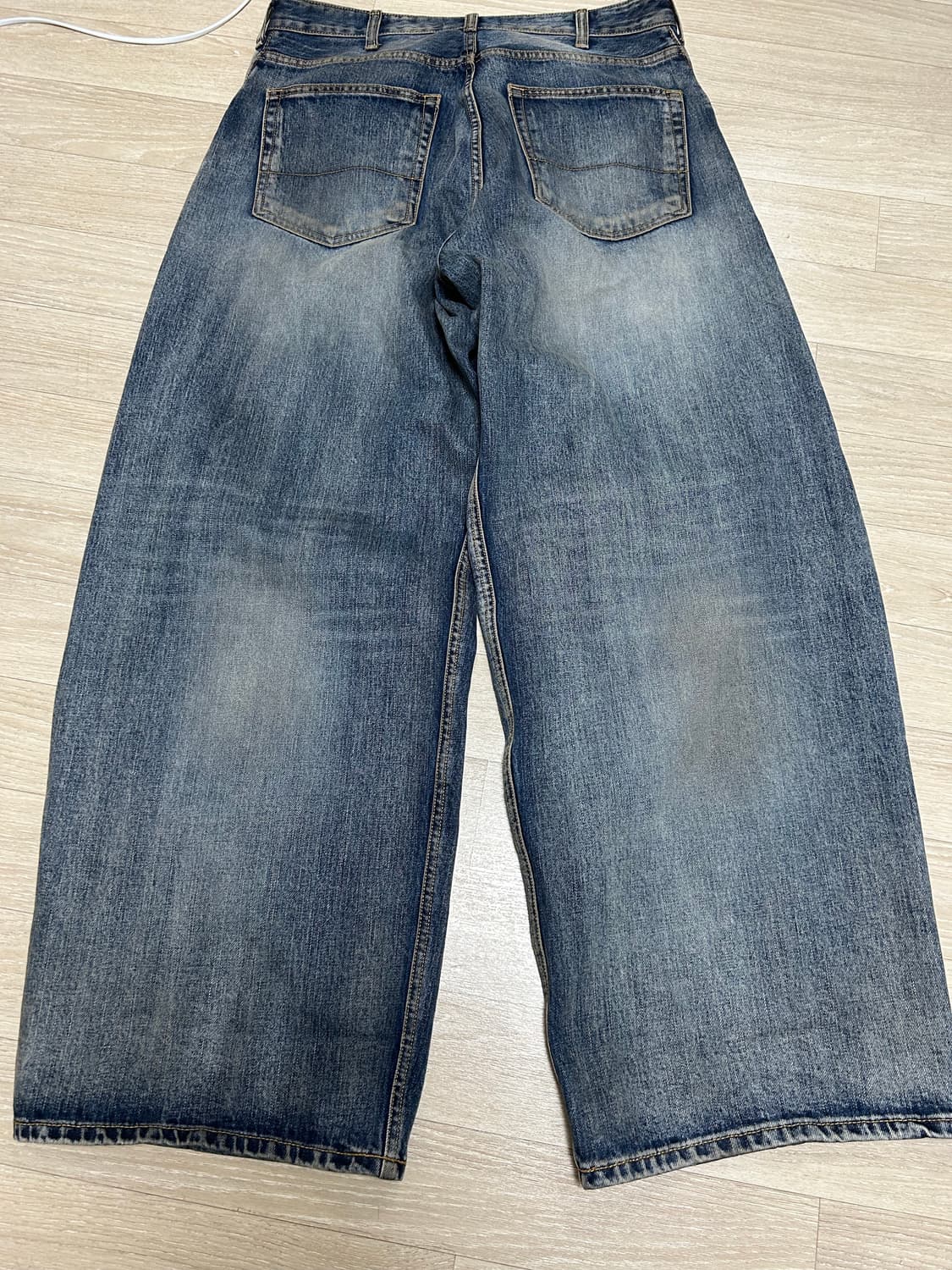 (5, XL) 해칭룸 와이드 커브진 페이디드 블루 상품이미지6