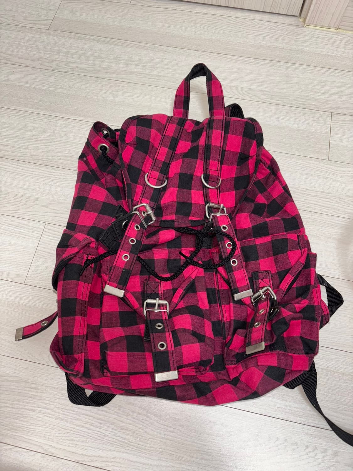 일본 빈티지 백팩 체크 키치 갸루 y2k 상품이미지1