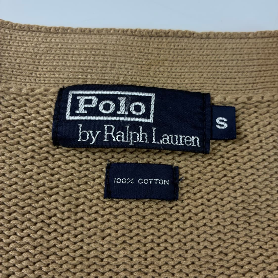 Polo  폴로 랄프로렌 자수 코튼 베이지 브이넥 니트 가디건 상품이미지5