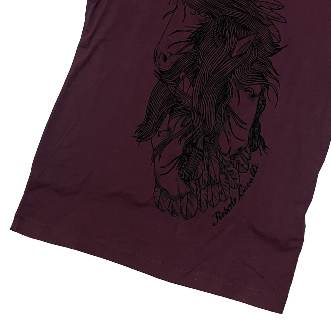 로베르토 카발리 홀스 반팔 티셔츠 버건디 상품이미지4