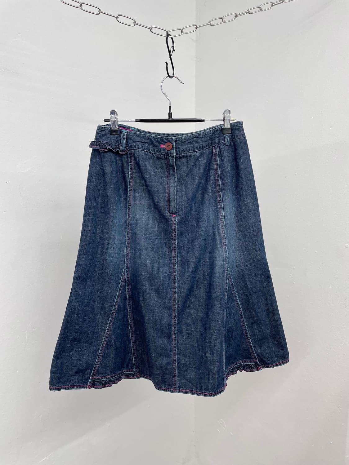 키치 자수 프릴 데님 스커트 상품이미지9