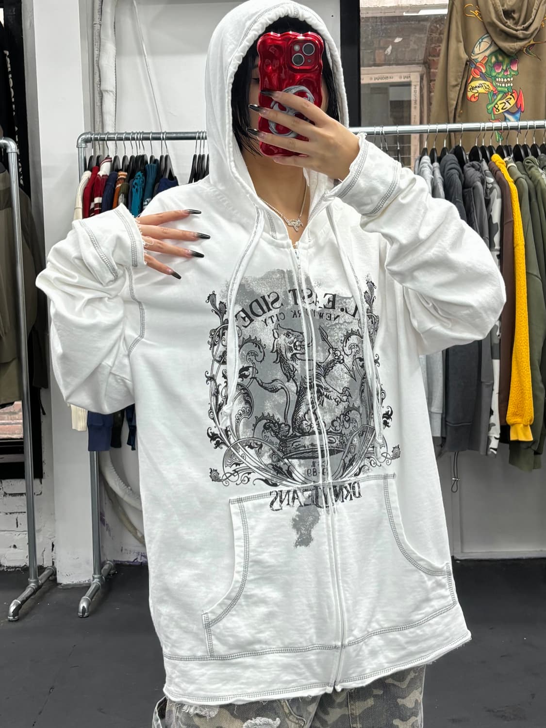 DKNY Y2k 프린팅 후드집업 상품이미지2