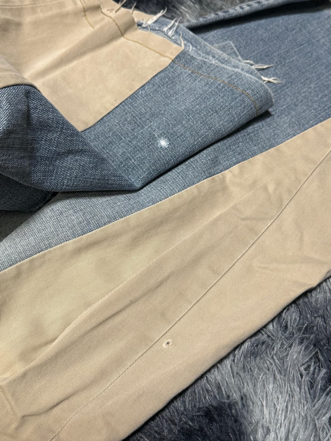 vintage연청데님 × 카키슬랙스 배색 팬츠 상품이미지6