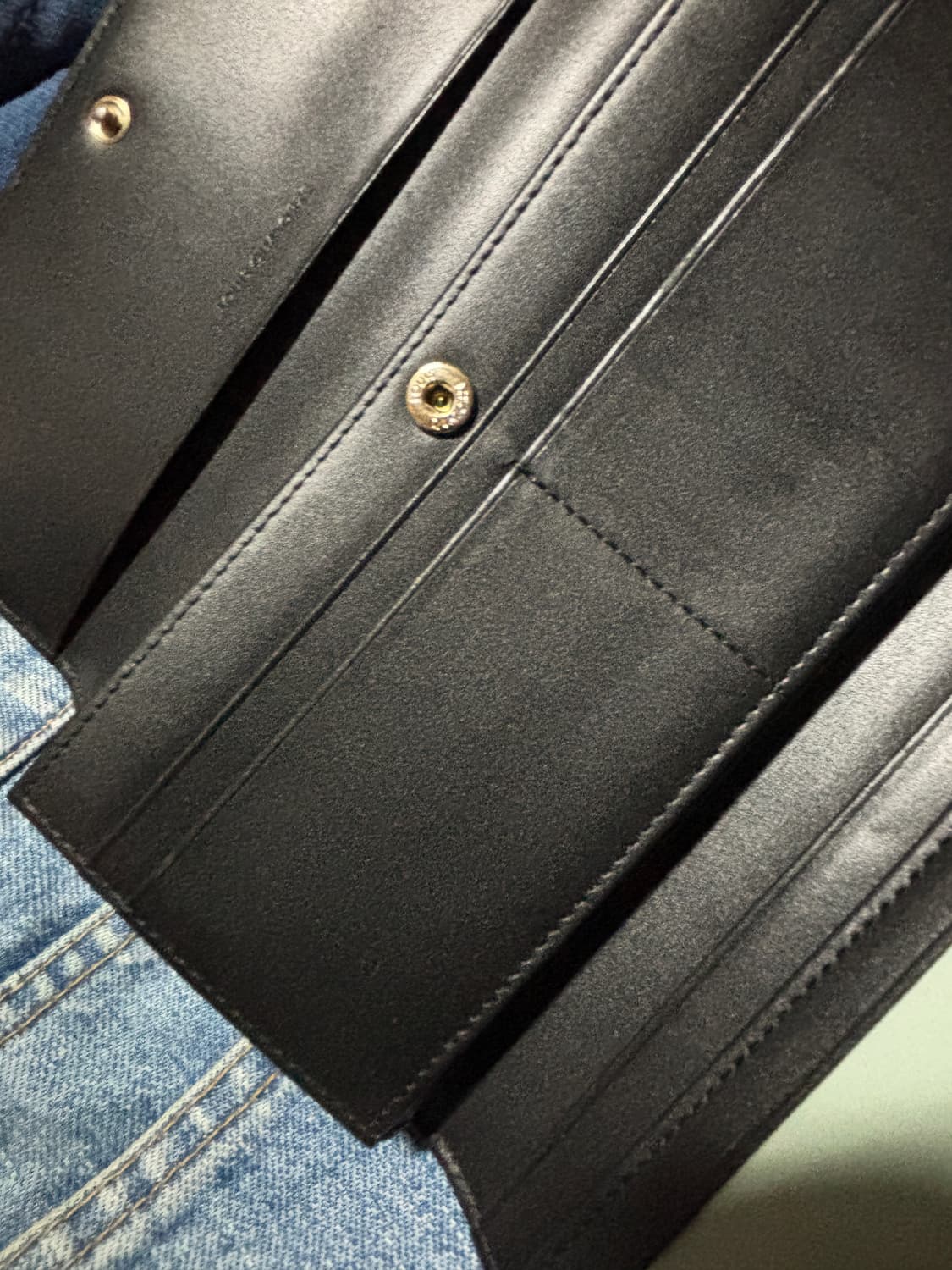 louis quatorez black leather long wallet 상품이미지5
