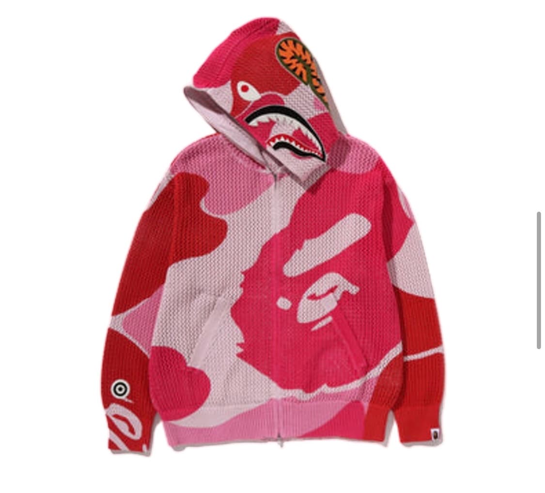 베이프 크로쉐 핑크카모abc 후드집업 bape crochet 상품이미지3