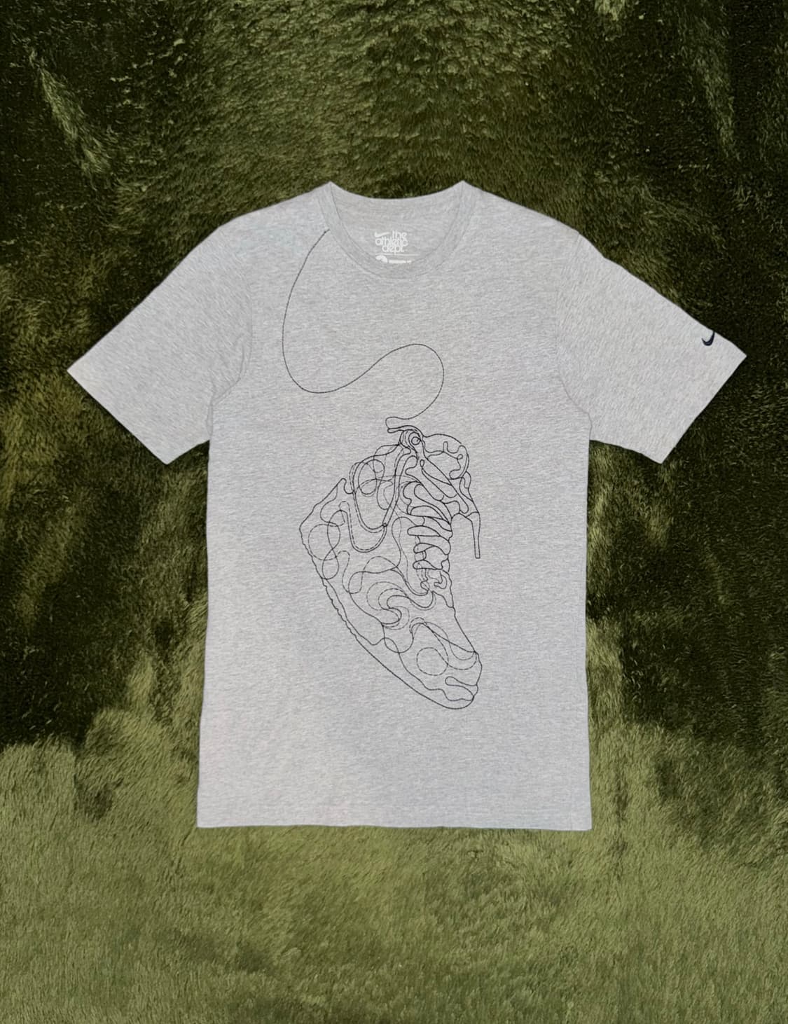 [S] 00s 나이키 Dept 카오스 스티치드 그래픽 티셔츠 그레이 상품이미지1