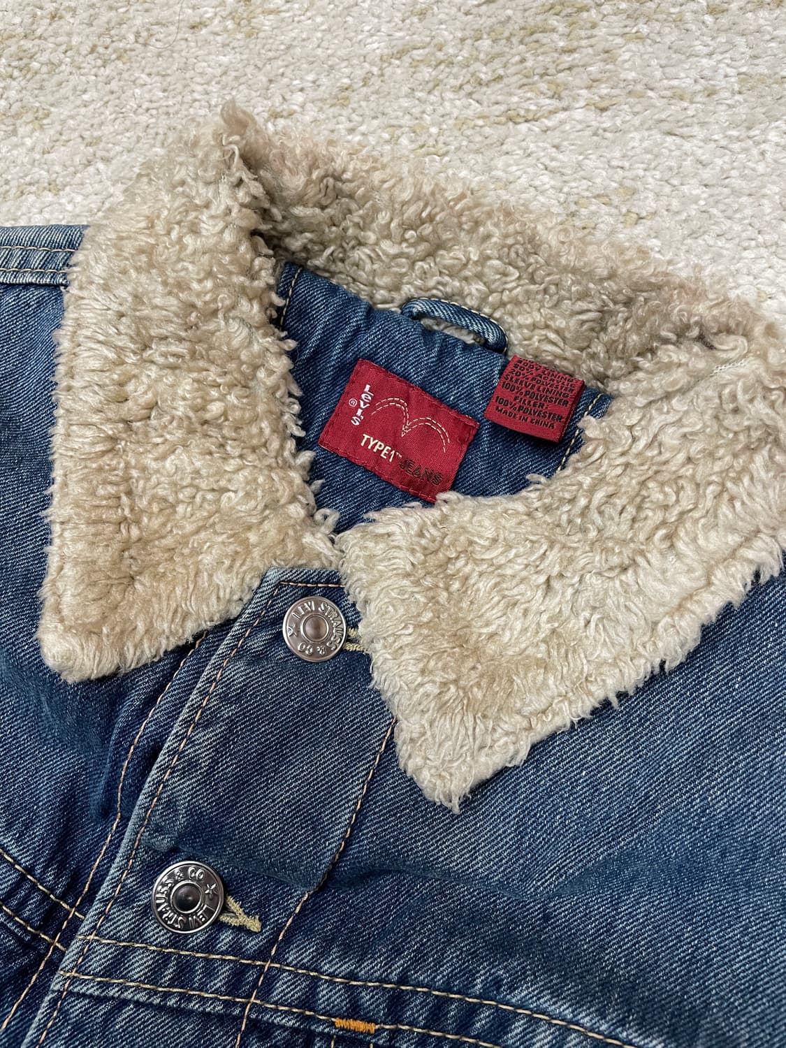 (XL) 00s리바이스 Levi’s 타입 1 쉐르파 셰르파 데님 자켓 상품이미지2