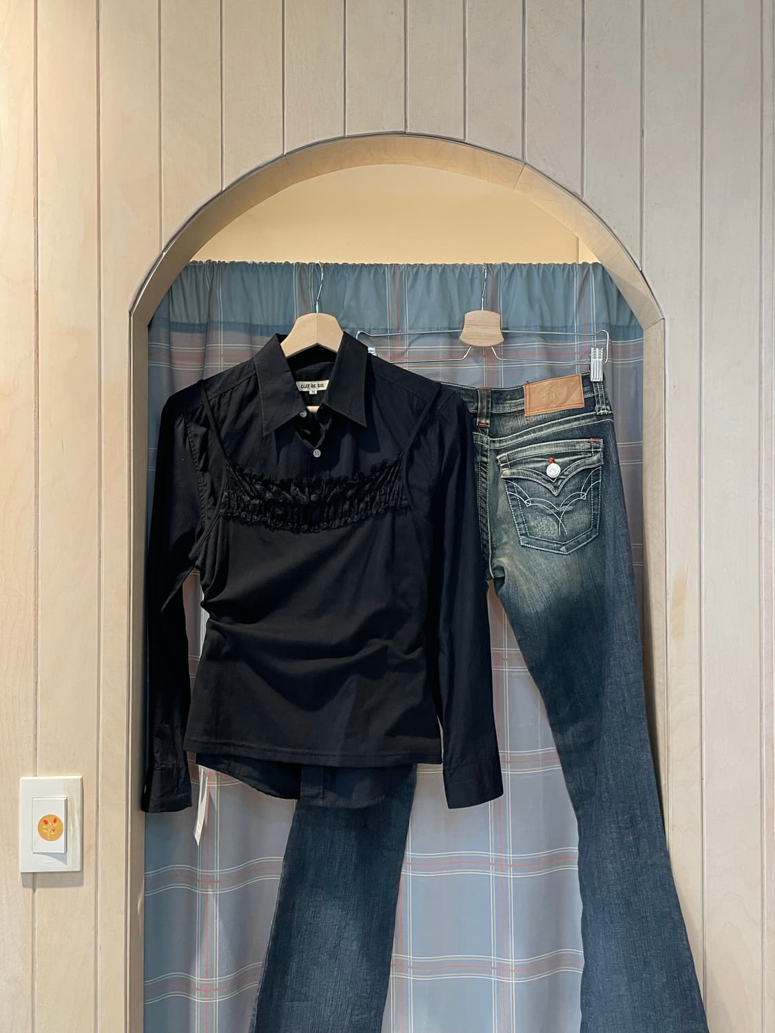 일본빈티지 시크블랙셔츠 상품이미지2