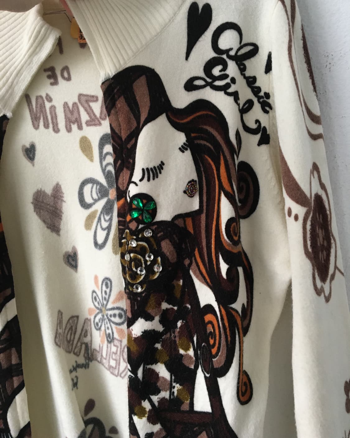 Printing point knit zip up 상품이미지4