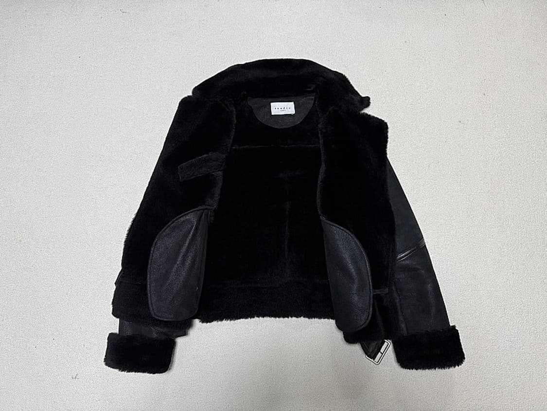 산드로 가죽 무스탕 자켓 여성용 95호 66사이즈 상품이미지2