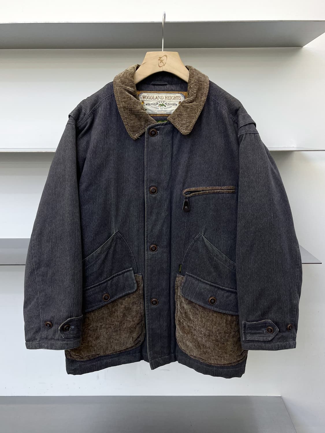 Melka Sweden 90s 퀼티드 라인 헌팅 코트 상품이미지1