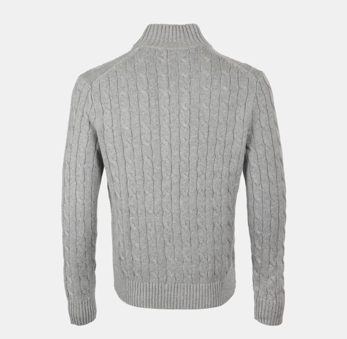 폴로 꽈배기 니트 집업 그레이 M 상품이미지2