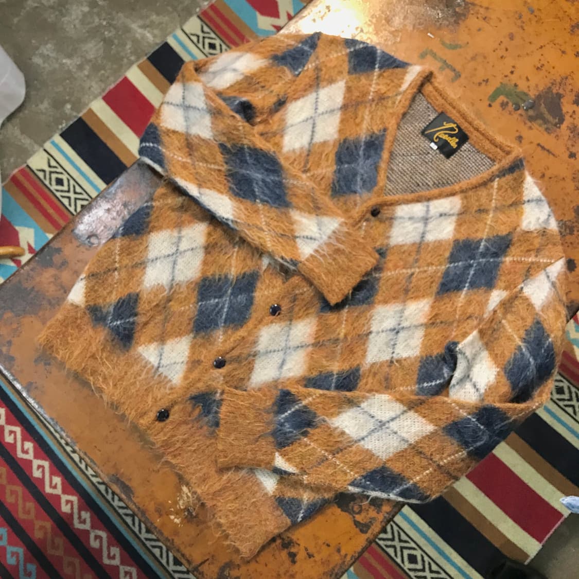 니들즈 아가일 패턴 모헤어 울 가디건 남성 102 105 여성 루즈핏 상품이미지2