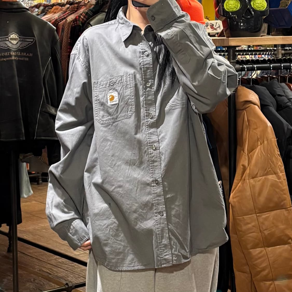 [HI] Carhartt 칼하트 긴팔셔츠 그레이 상품이미지1