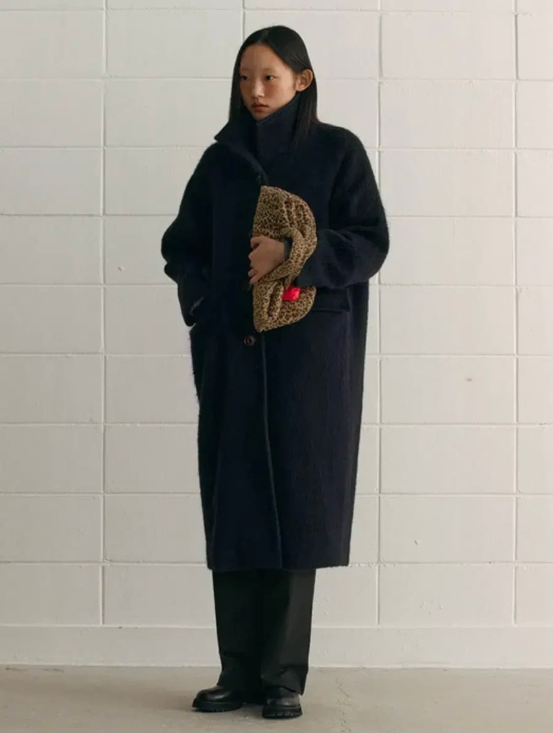 시엔느 알파카 코트 네이비 상품이미지1