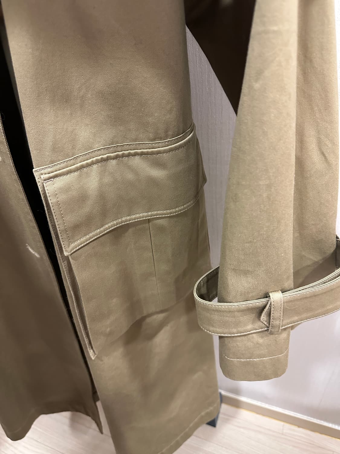 준지(여성이지만 오버핏) 베이지 트렌치 코트 상품이미지4