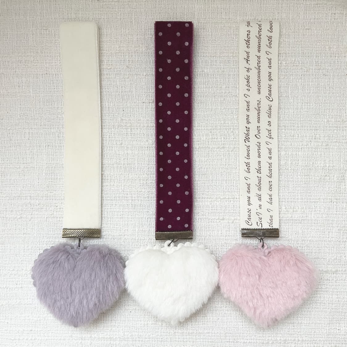 아이보리 솜하트 책갈피⊰ivory fluffy heart⊱bookmark 상품이미지3