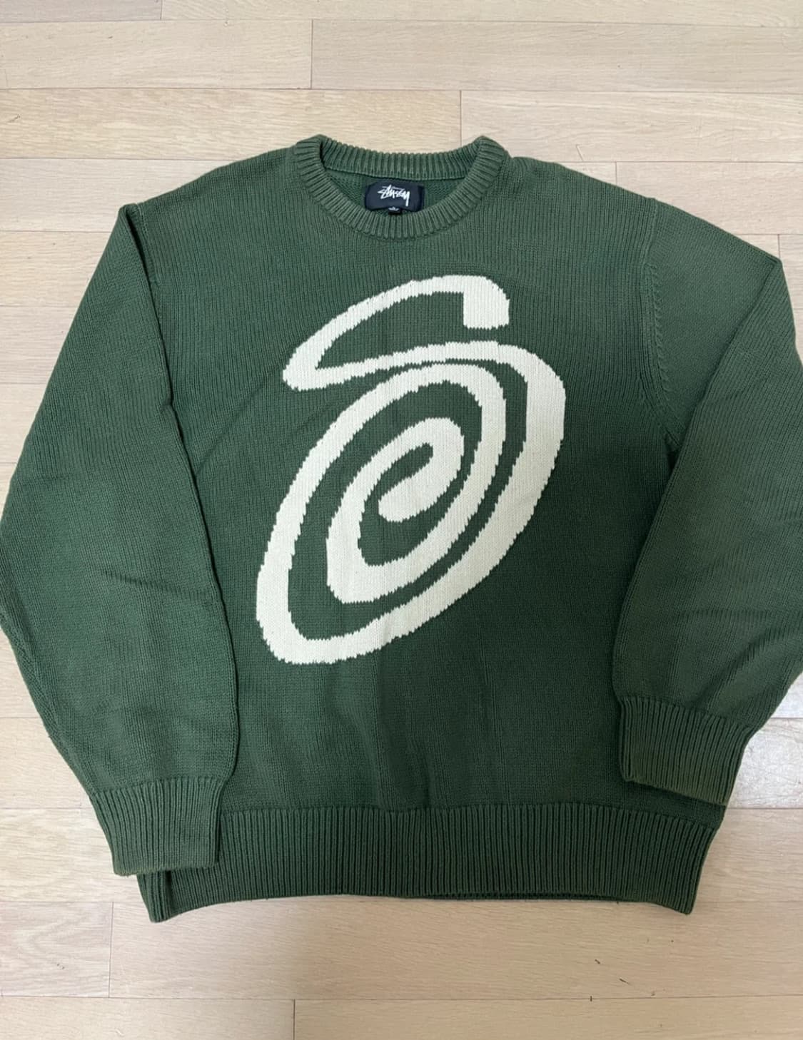 스투시 컬리니트 그린 L 상품이미지1