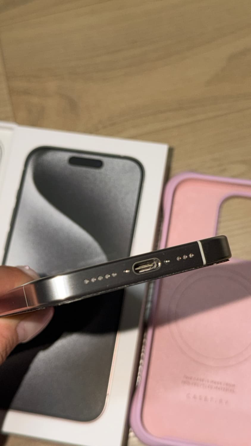 애플 아이폰15pro화이트256G+케이스티파이 실버프로휴대스마트핸드폰풀박 상품이미지5