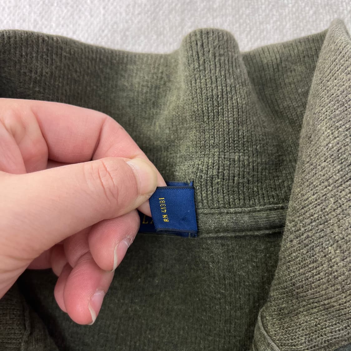 100 폴로랄프로렌 반집업 카키 코튼 니트 상품이미지4