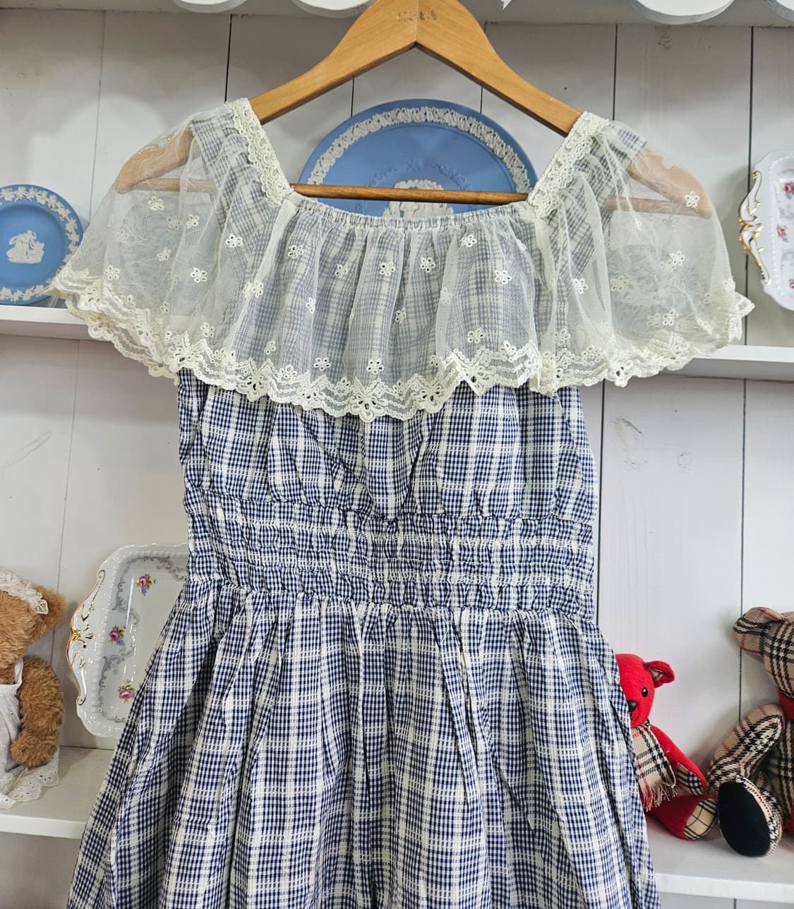 (Secret Honey) 체크 레이스 원피스 상품이미지7