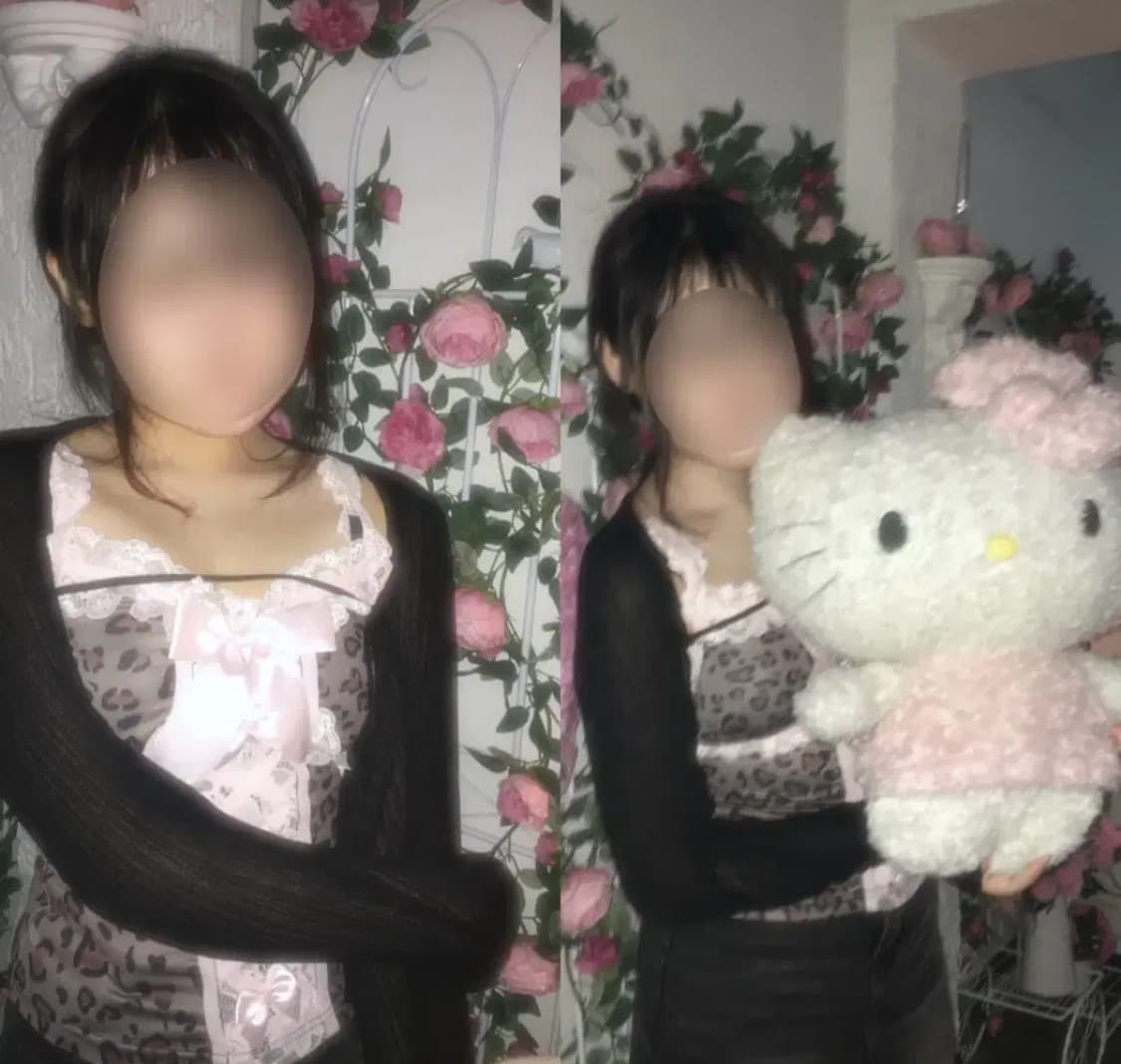 빈티지 레오파드 히메갸루깔 레이스 호피 리본 슬리브리스 상품이미지2