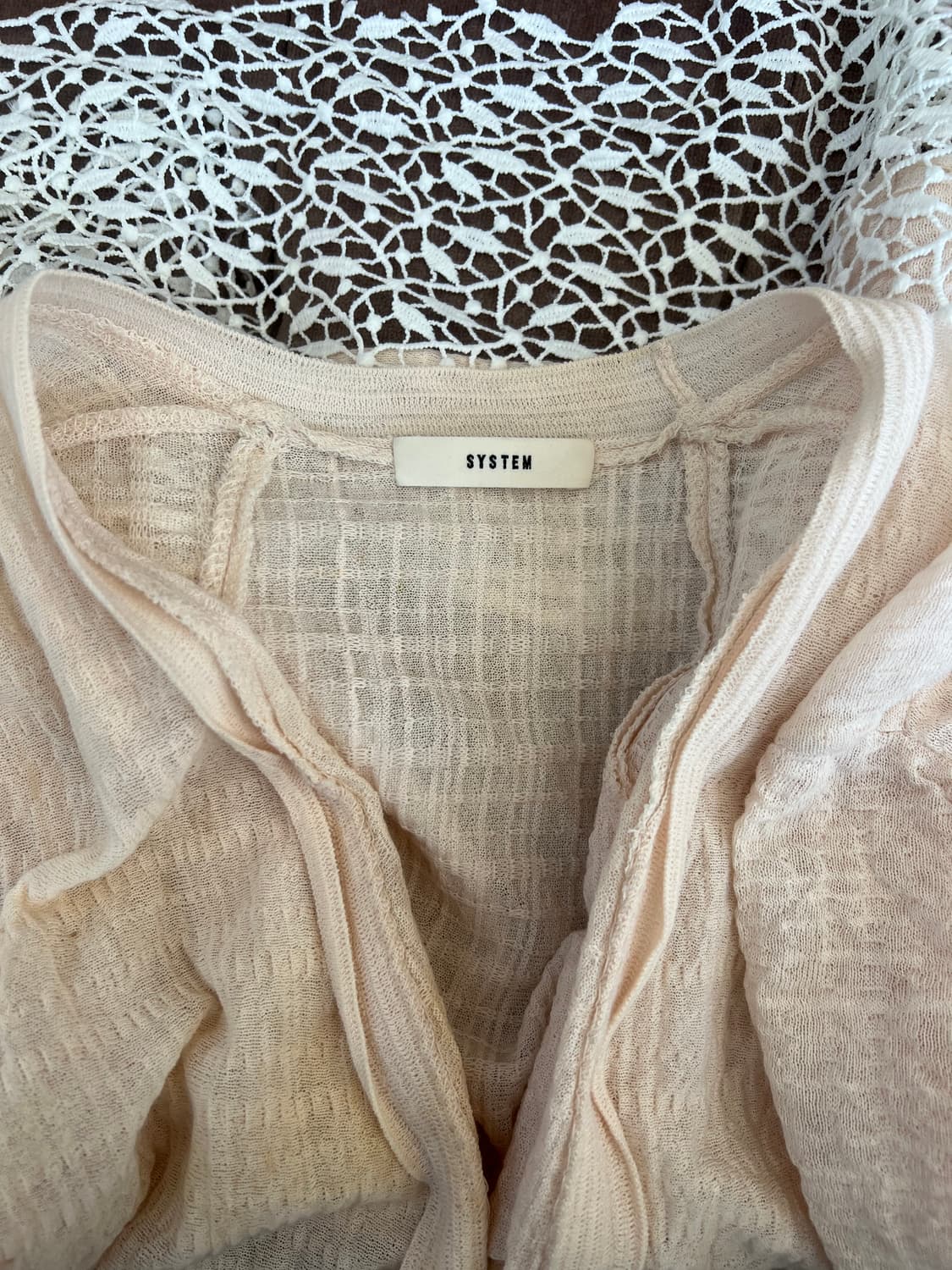 시스템 여성 피치핑크 자수가디건 코튼가디건  상품이미지6