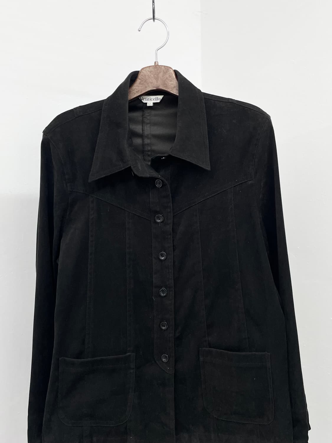 블랙 세무 절개 디테일 자켓 상품이미지6