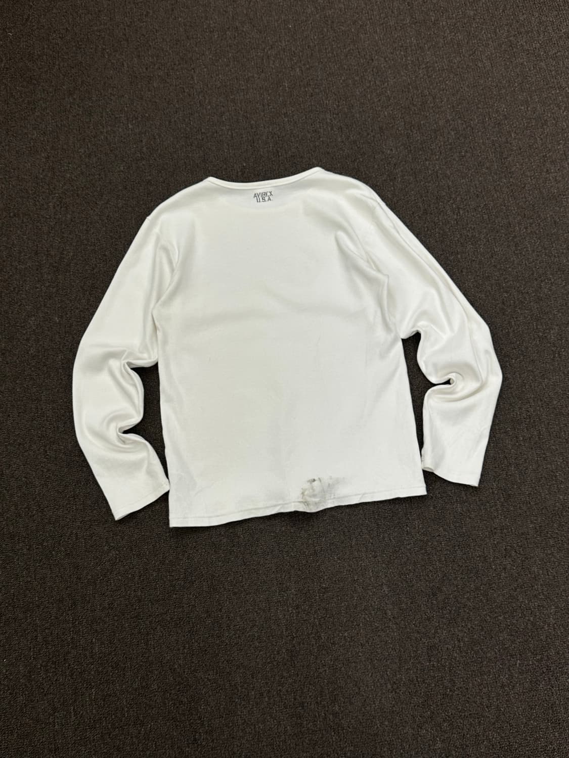 L)Avirex vintage 크루넥 화이트 골지 롱슬리브 상품이미지4