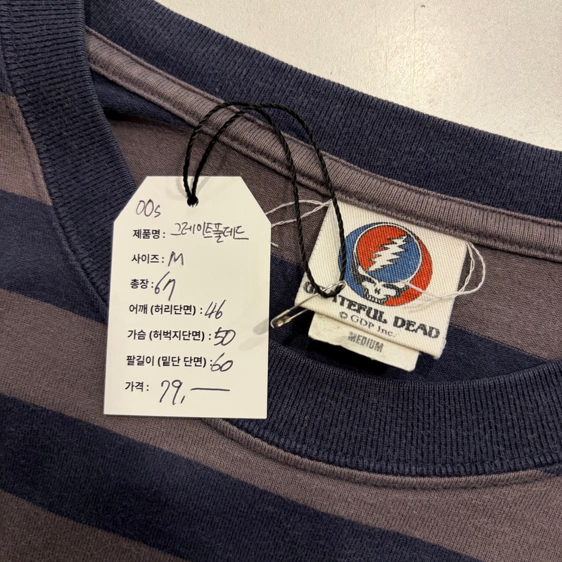 [M] 00s 그레이트풀데드 단가라 긴팔 티셔츠 E203 상품이미지5