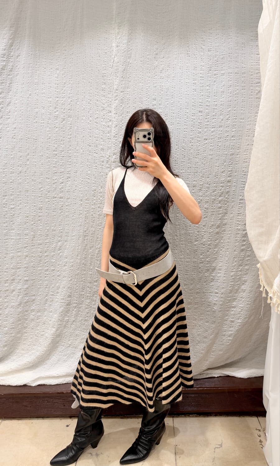 summer stripe knit ops 상품이미지3
