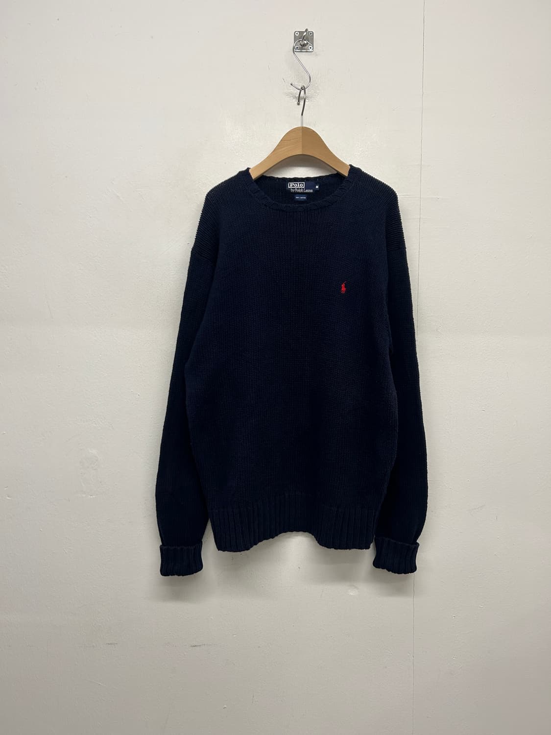 빈티지 폴로 랄프로렌 네이비 코튼 니트 스웨터 상품이미지2